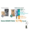 Badger Pellets | ENplus A1 houtpellets | 65 zakken per volle pallet | 100% naaldhout (witte houtpellets)
