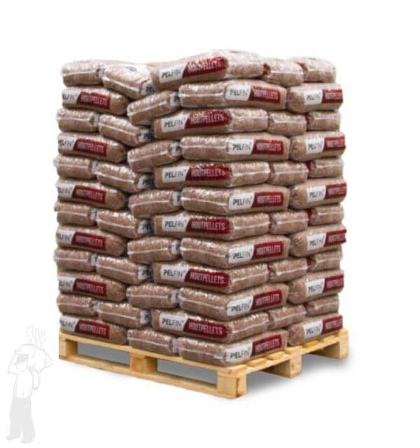 Pelfin houtpellets | DINplus houtpellets | 1050 kg | 84 zakken op een volle pallet | 100% loofhout (hardhout, bruine houtpellets)