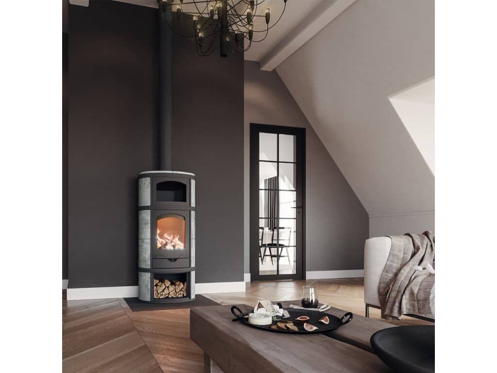 Van Rossum Kachels - sfeer foto Moderne woonkamer met een Van Rossum Kachels houtkachel
