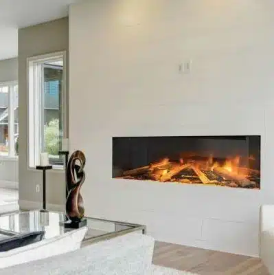 groenekolenboer-leverancier-haarden moderne keuken met neutrale lichte tinten en een haard