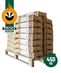 Halve pallet Badger Pellets | ENplus A1 houtpellets | 100% naaldhout (witte houtpellets) 450kg