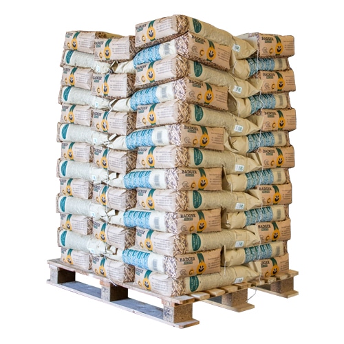 Volle pallet Badger Pellets | ENplus A1 houtpellets | 100% naaldhout (witte houtpellets) 975kg