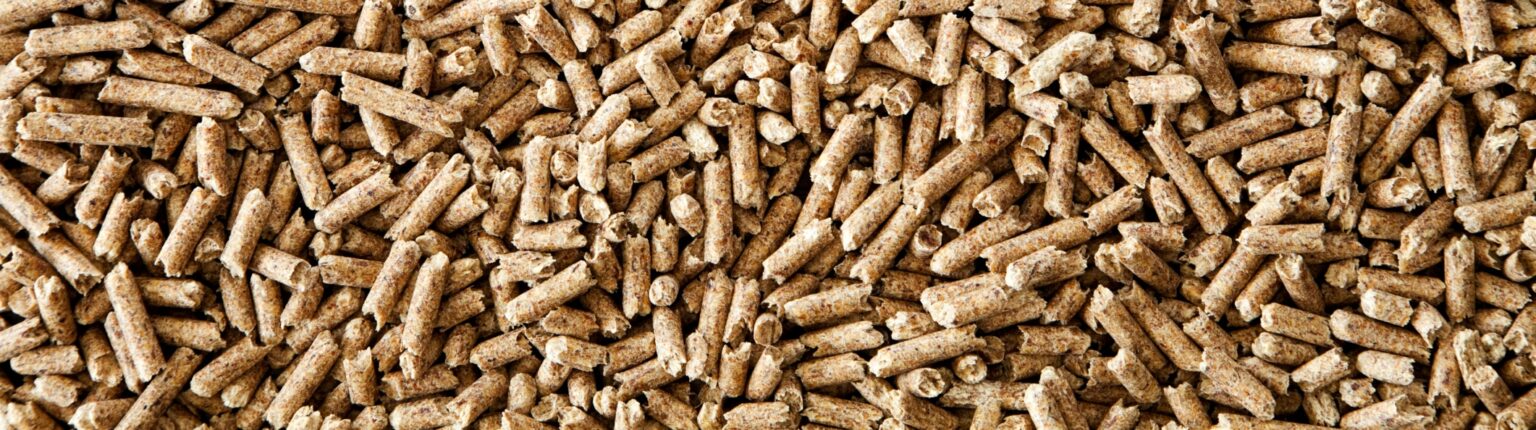 Houtpellets van dichtbij