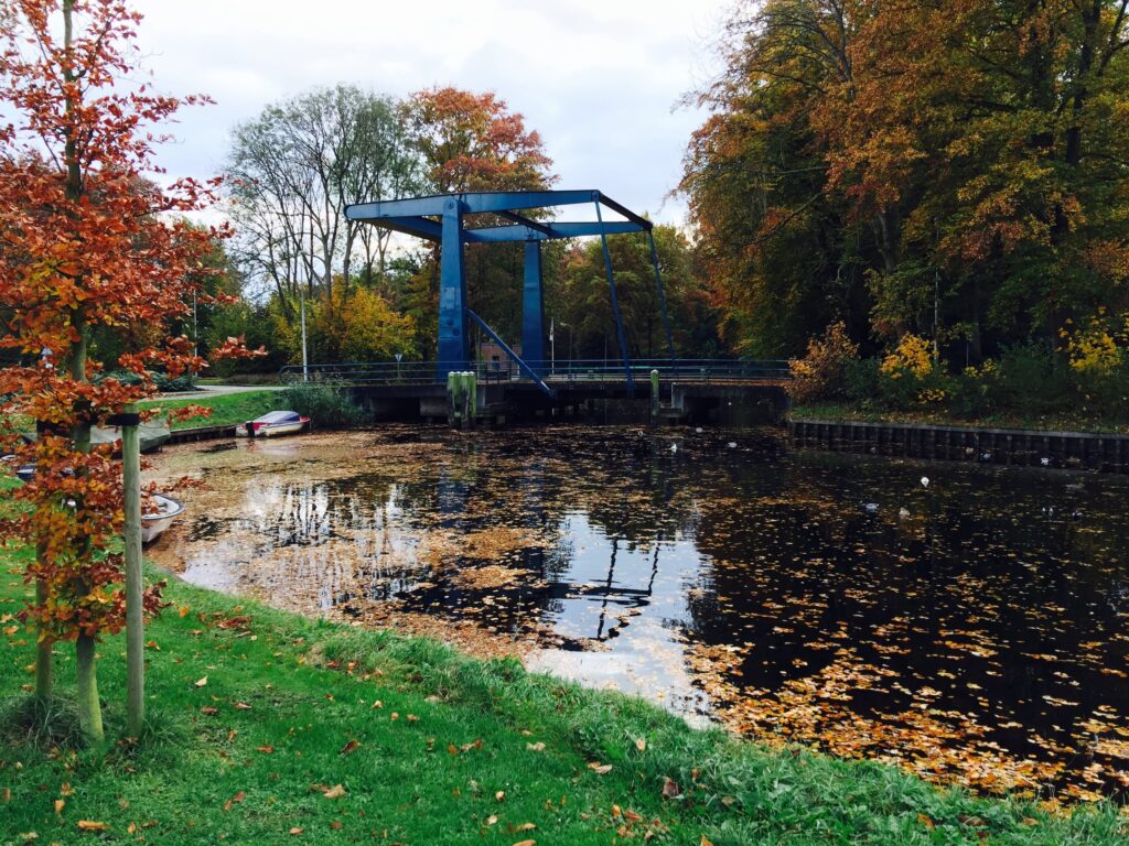 Blauwe ophaalbrug bij Kalkovenwegje, Hasselt in Hasselt, gemeente Zwartewaterland